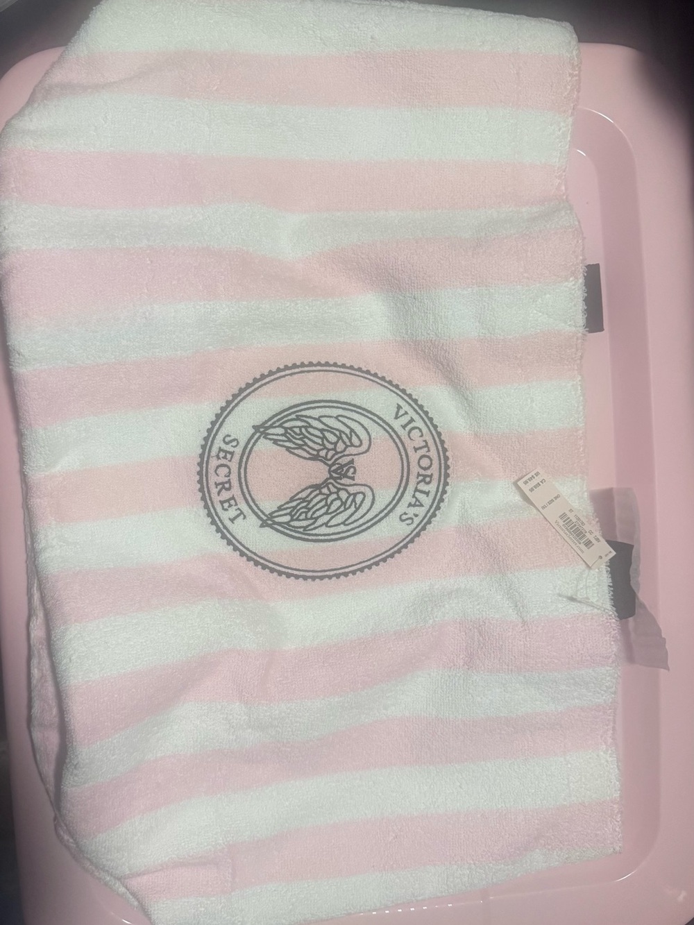 Victoria's Secret Angel Essentials Heritage Stripe Terry Tote Bag
